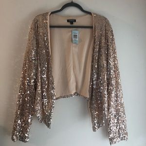 Torrid Sequin Cropped Draped Jacket